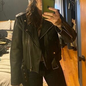 Vintage Leather Moto Jacket